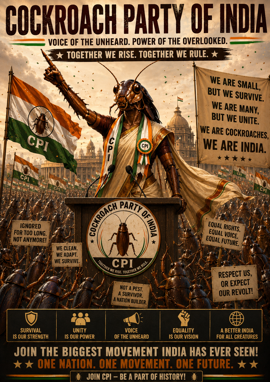 Cockroach Party of India — Voice of the Unheard. Power of the Overlooked.